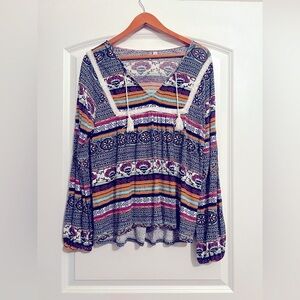 Rip Curl Pattern Long Sleeve Shirt | Medium